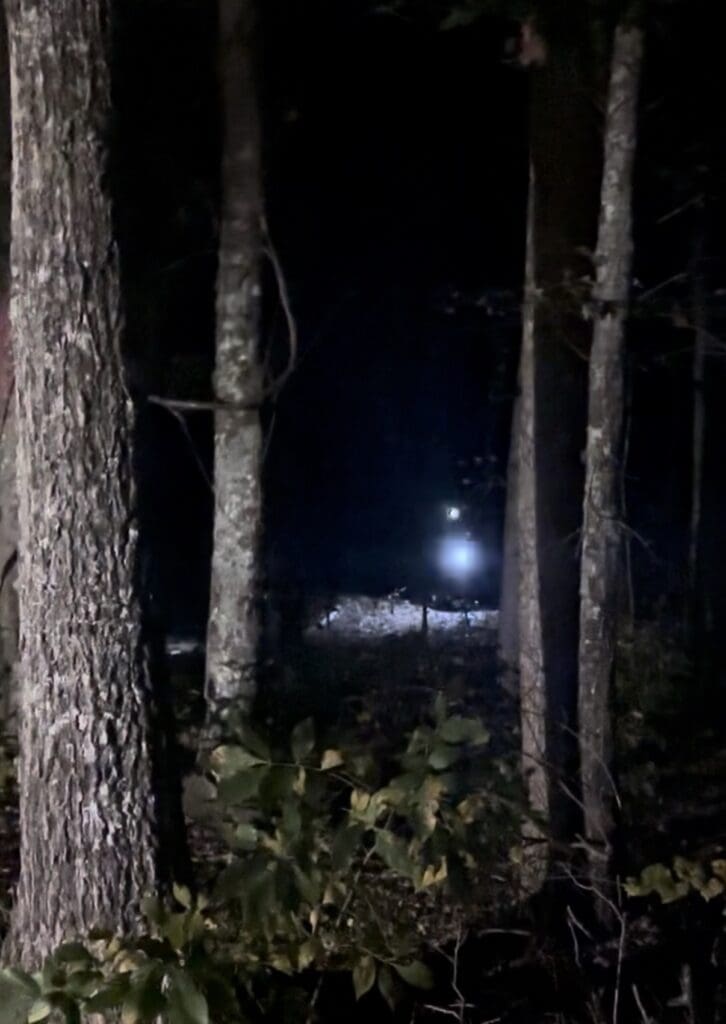 A Person running at night