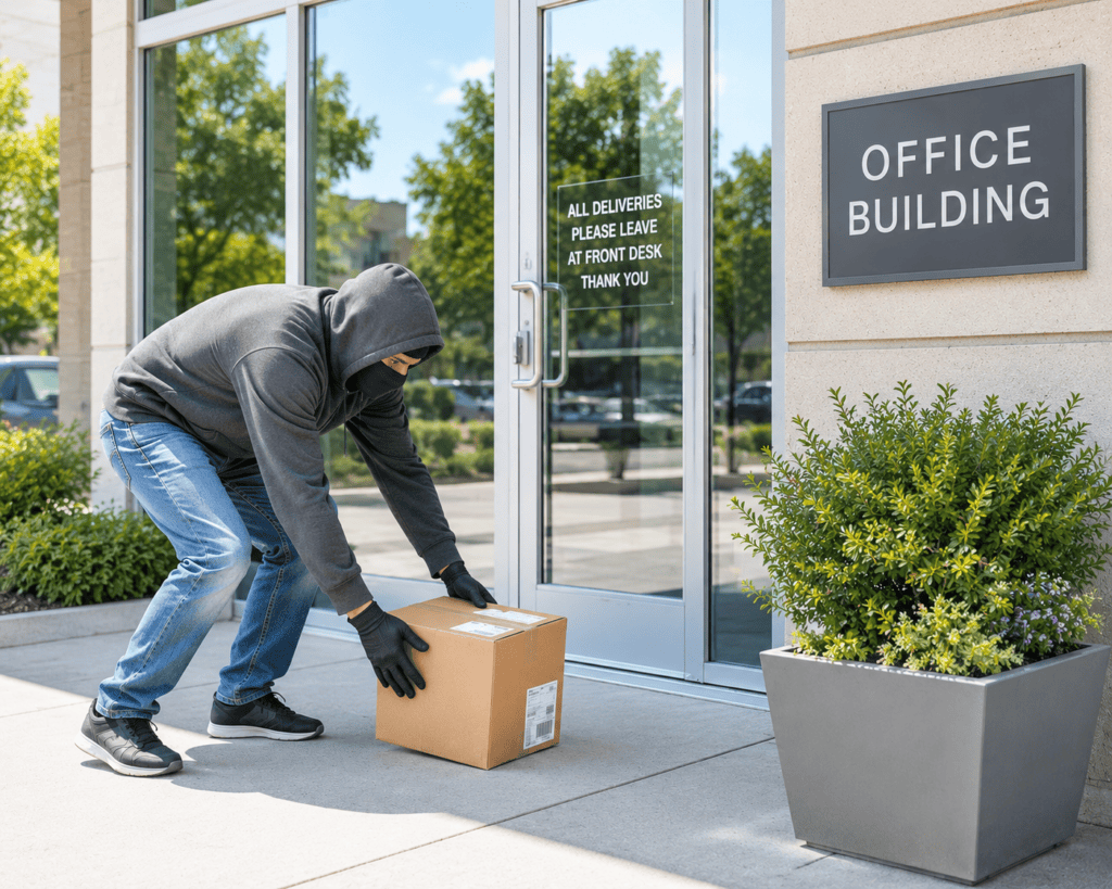 Man stealing package from porch