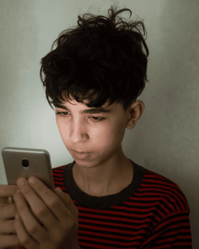 Teen on phone